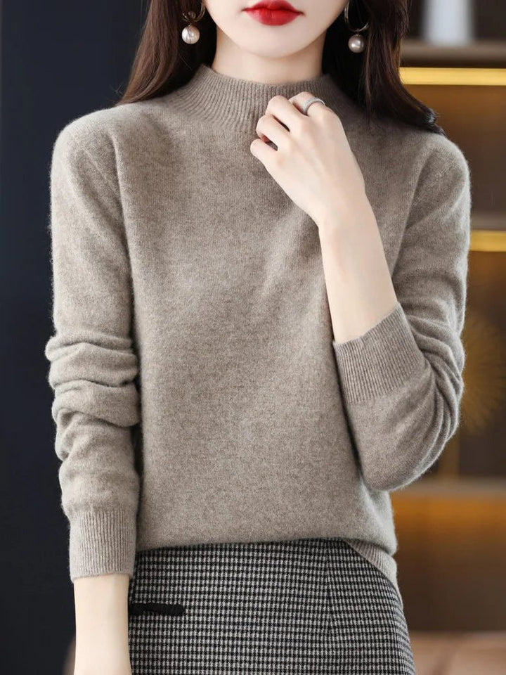 Enrica | Women's Wool Knit Sweater with Crew Neck