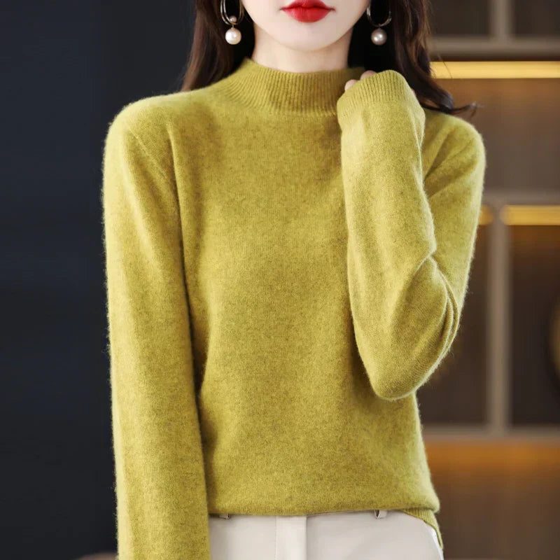 Enrica | Women's Wool Knit Sweater with Crew Neck