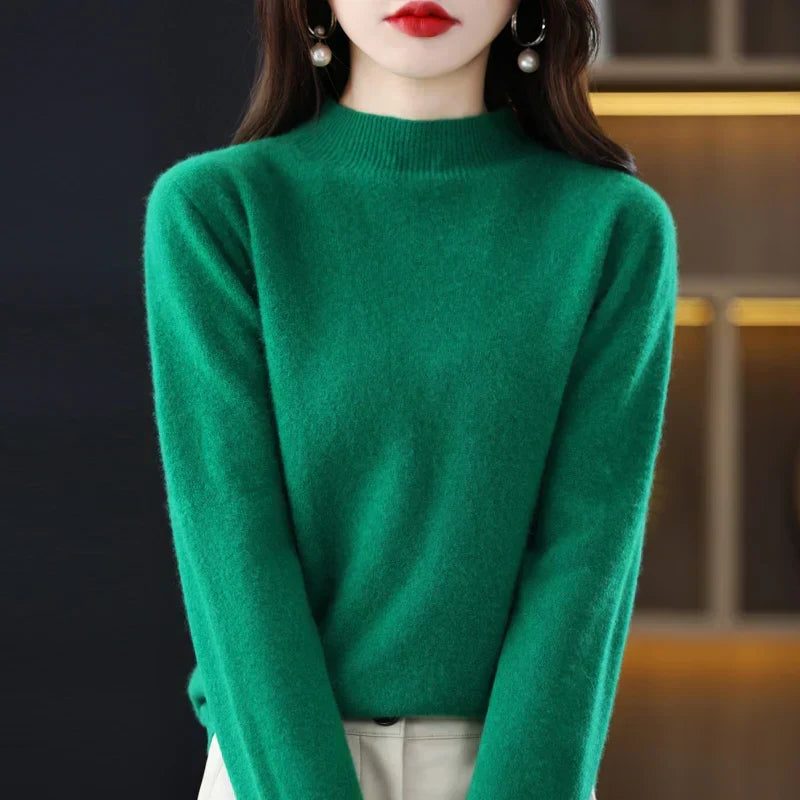 Enrica | Women's Wool Knit Sweater with Crew Neck