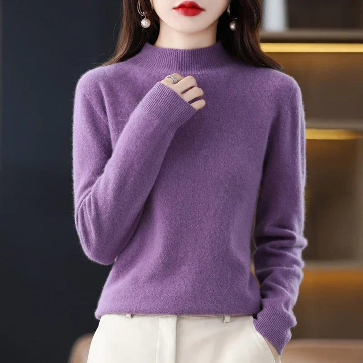 Enrica | Women's Wool Knit Sweater with Crew Neck