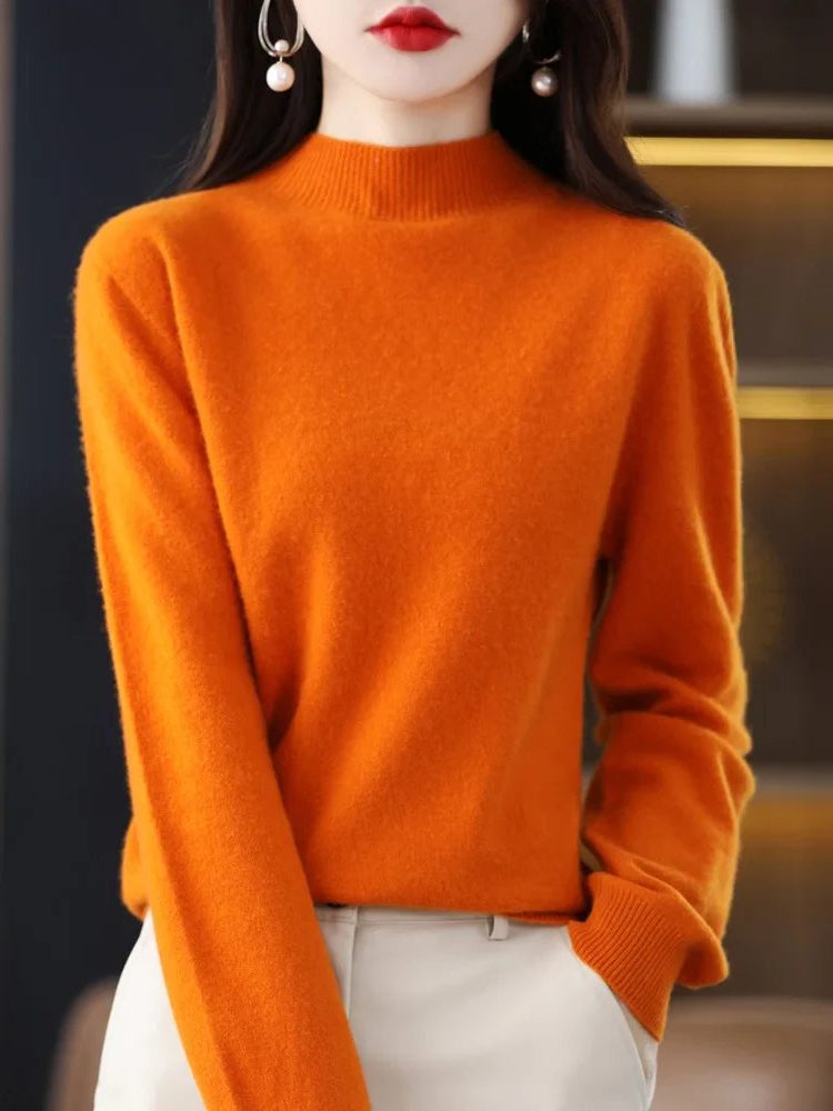Enrica | Women's Wool Knit Sweater with Crew Neck