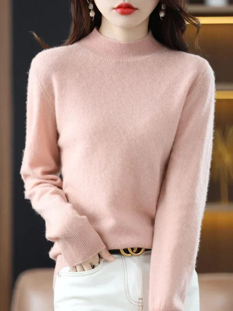 Enrica | Women's Wool Knit Sweater with Crew Neck