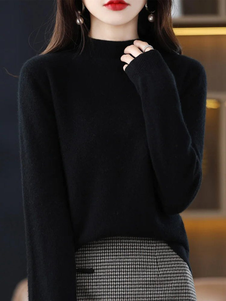 Enrica | Women's Wool Knit Sweater with Crew Neck
