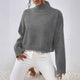 Viviane | Women's Cropped Wool Sweater with Roll Neck