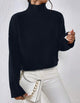 Viviane | Women's Cropped Wool Sweater with Roll Neck