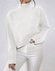 Viviane | Women's Cropped Wool Sweater with Roll Neck