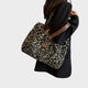 Wisteria | Women's Woven Leopard Print Tote With Chain Straps