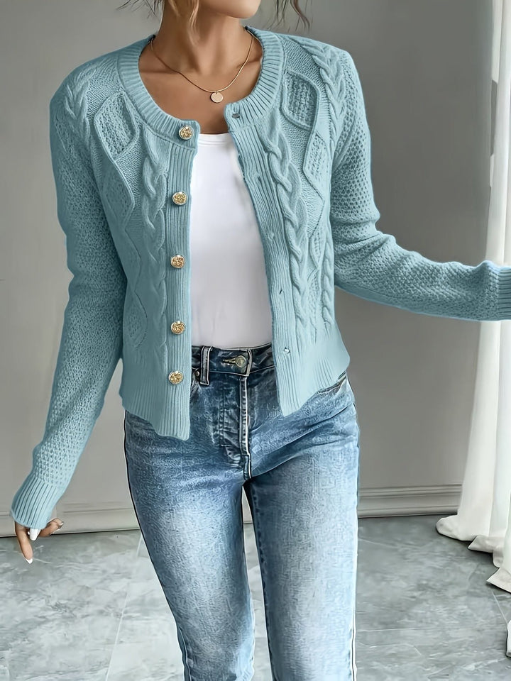Florentine | Women's Cable-Knit Cardigan with Button-Front