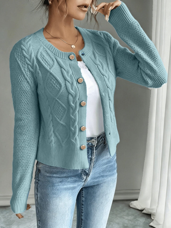 Florentine | Women's Cable-Knit Cardigan with Button-Front
