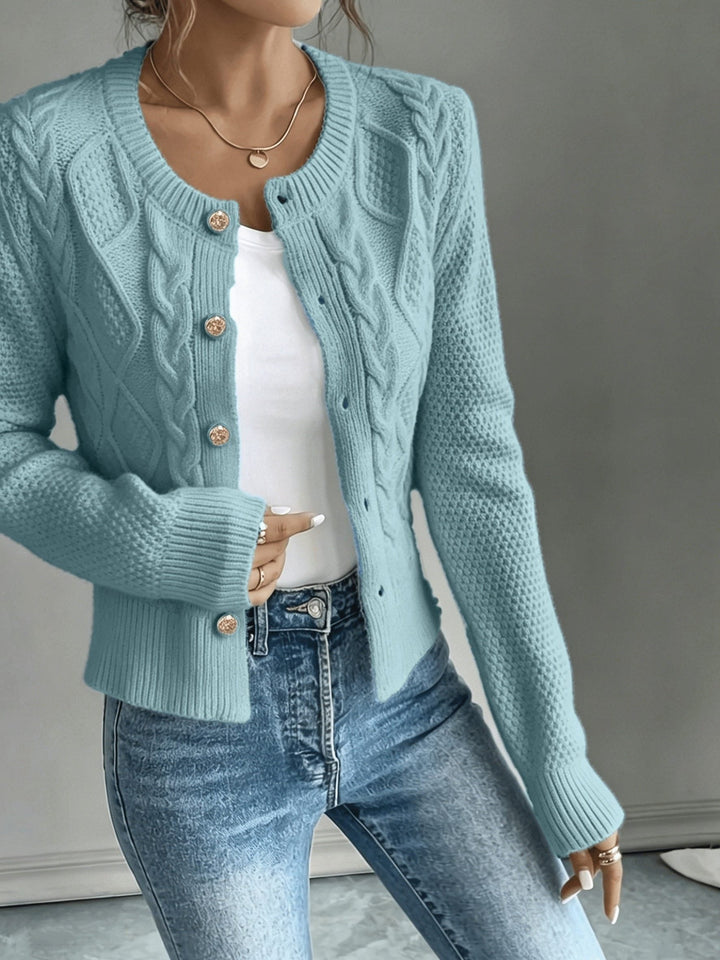Florentine | Women's Cable-Knit Cardigan with Button-Front