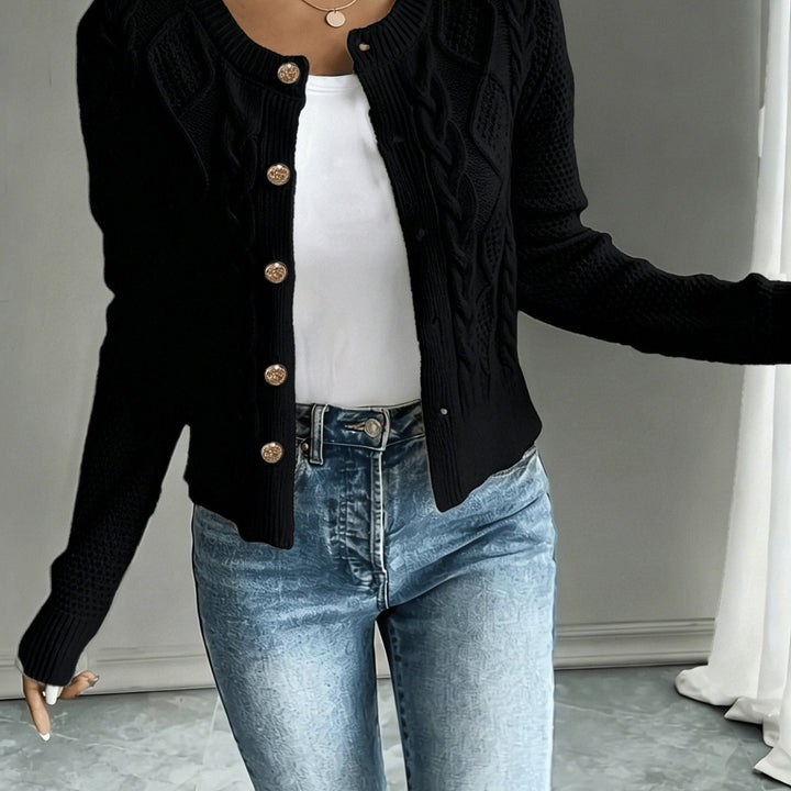 Florentine | Women's Cable-Knit Cardigan with Button-Front