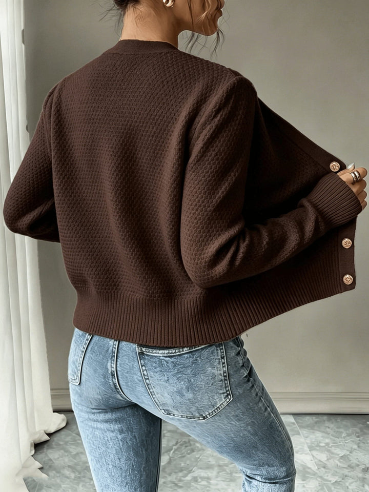 Florentine | Women's Cable-Knit Cardigan with Button-Front