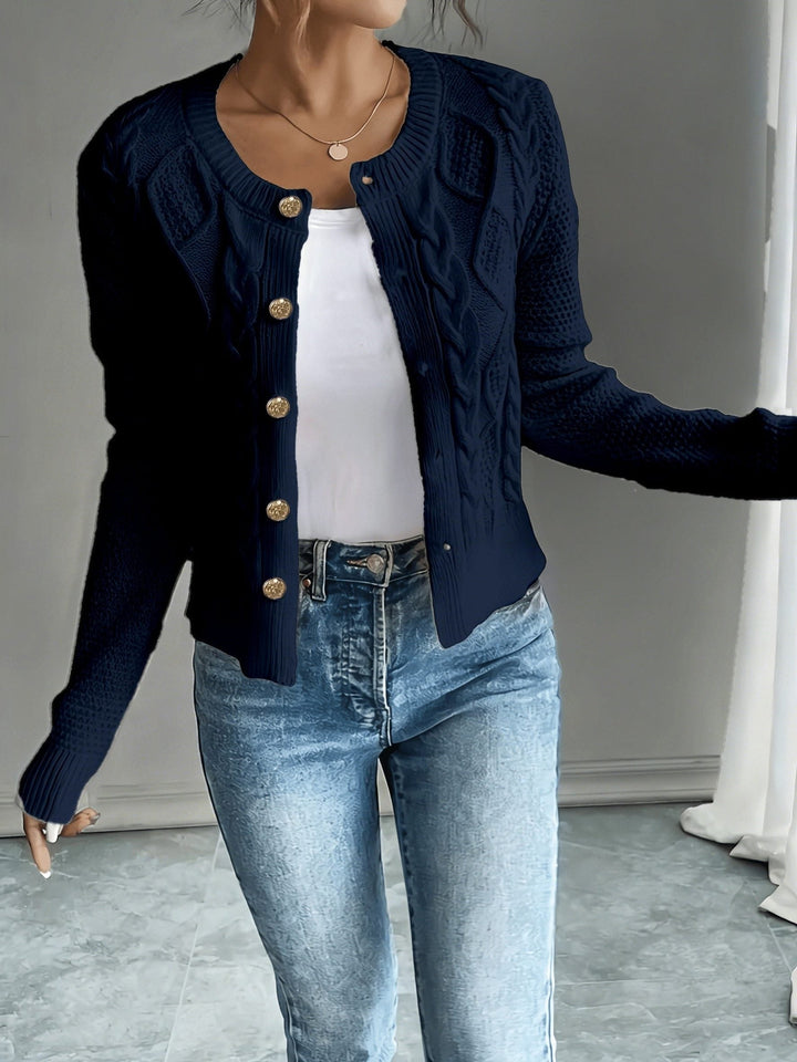 Florentine | Women's Cable-Knit Cardigan with Button-Front