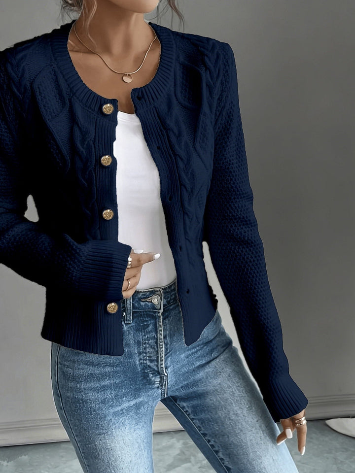 Florentine | Women's Cable-Knit Cardigan with Button-Front