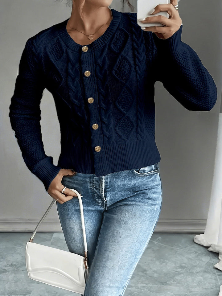 Florentine | Women's Cable-Knit Cardigan with Button-Front
