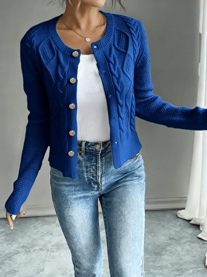 Florentine | Women's Cable-Knit Cardigan with Button-Front