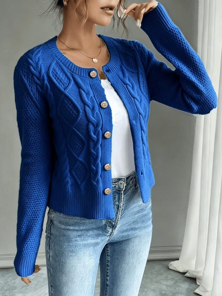 Florentine | Women's Cable-Knit Cardigan with Button-Front