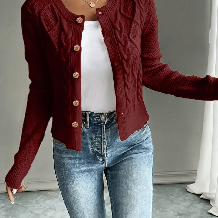 Florentine | Women's Cable-Knit Cardigan with Button-Front