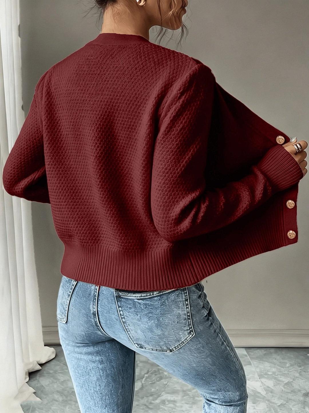 Florentine | Women's Cable-Knit Cardigan with Button-Front