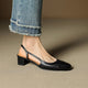 Mildred | Women's Leather Slingback Pumps with Cushioned Mid Block Heel