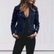 Clementine | Women's Suede-Look Cropped Moto Jacket with Lapel Collar