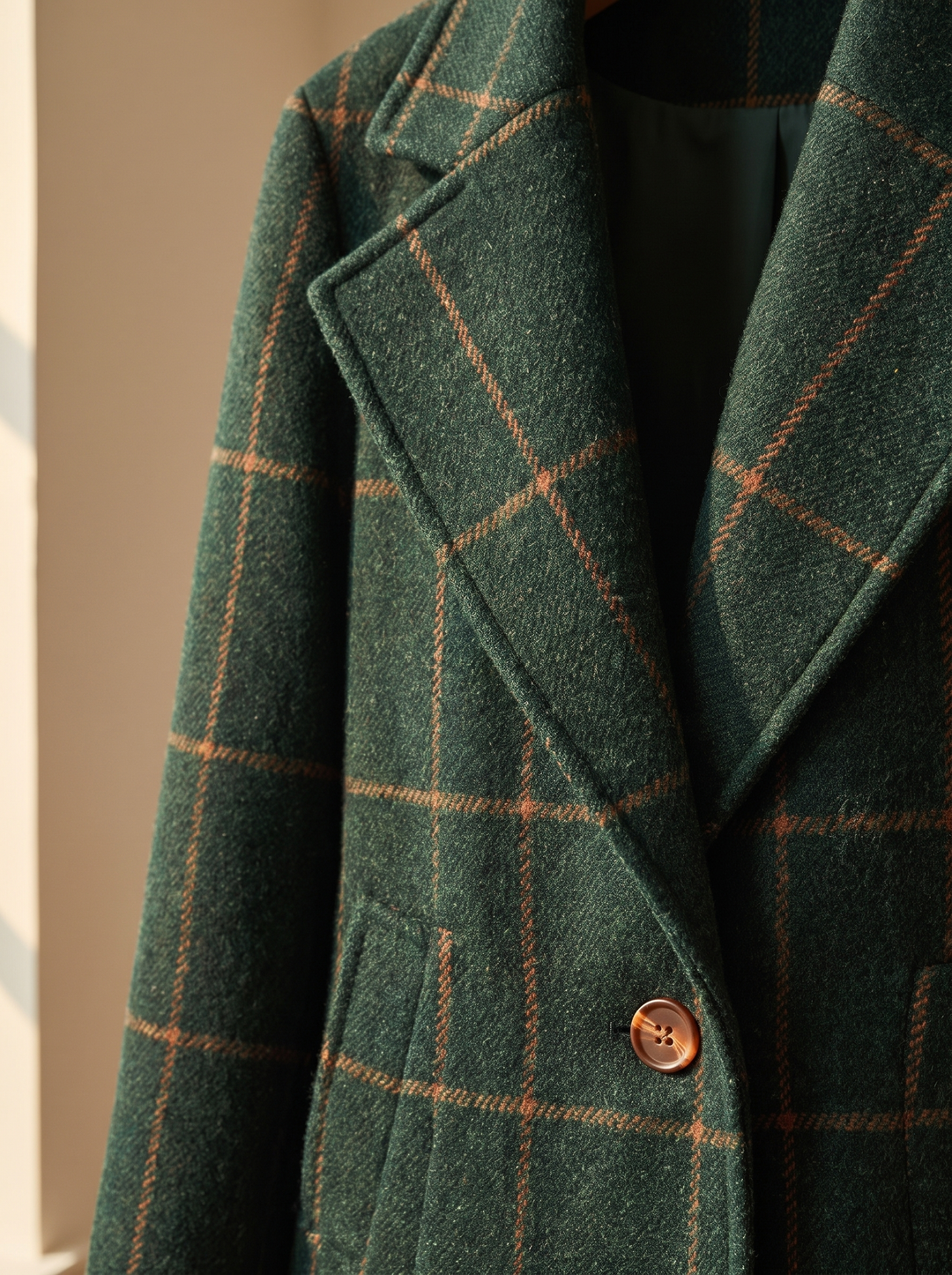 Magdalen | Women's Oversized Coat for Fall and Winter - fabric and button detail