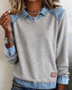 Martine | Women's Denim Collar Sweatshirt with Long Sleeves
