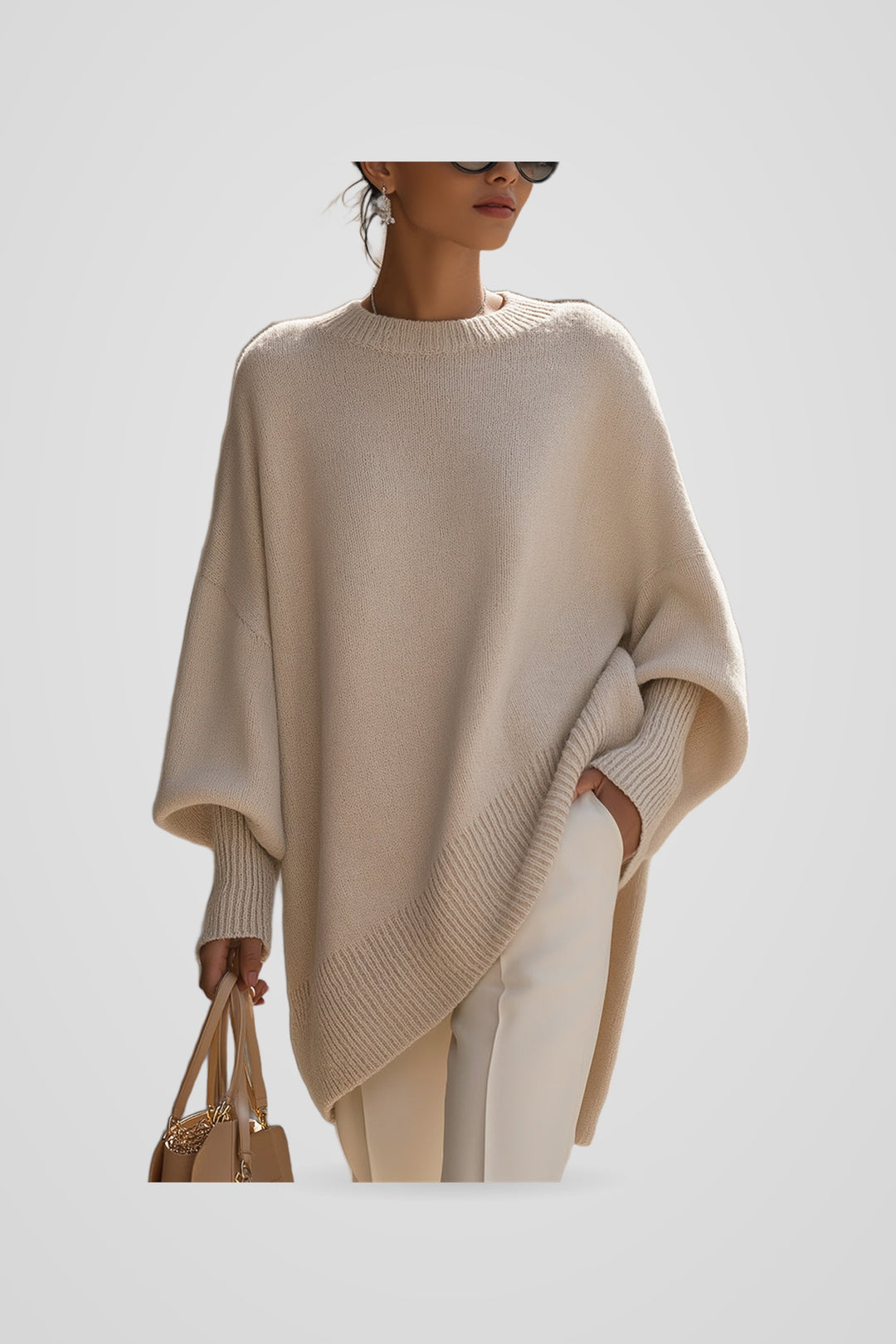 Lenora | Women's Oversized Jumper for Cold Weather in Beige