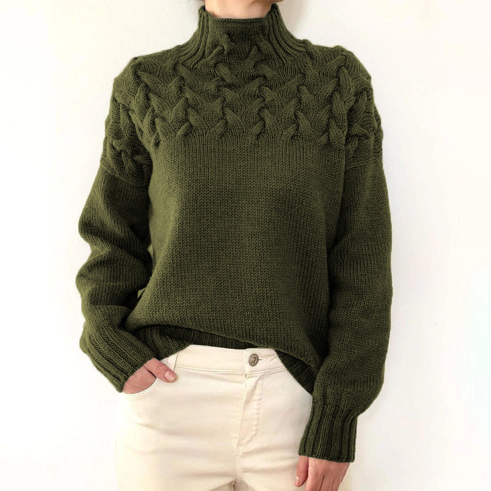 Halina | Women's Turtleneck Oversized Roll-Neck Jumper for Everyday Wear in Dark Green
