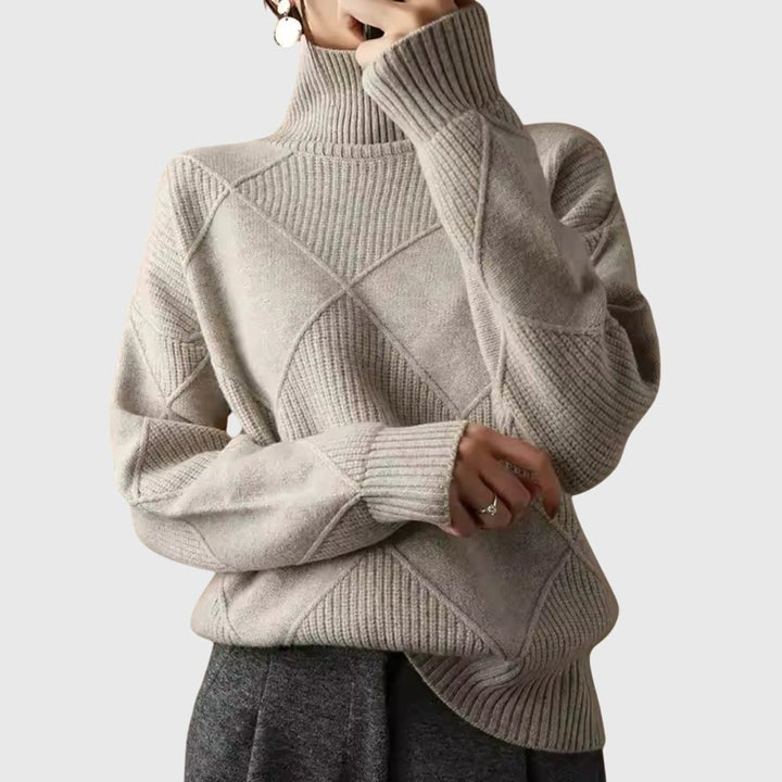 Diana | Women's Ribbed Knit Turtleneck Sweater