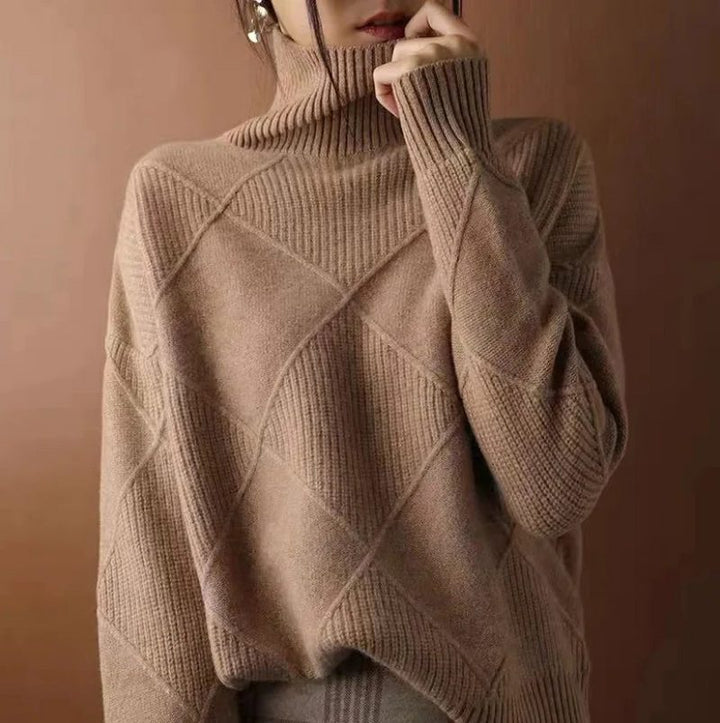 Diana | Women's Ribbed Knit Turtleneck Sweater
