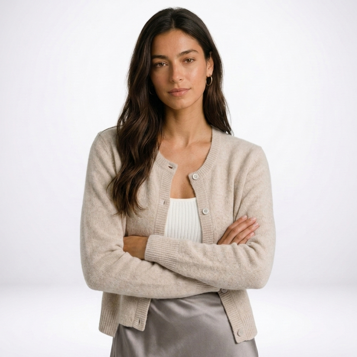 Serafina | Women's Fine-Knit Crew Neck Button Cardigan