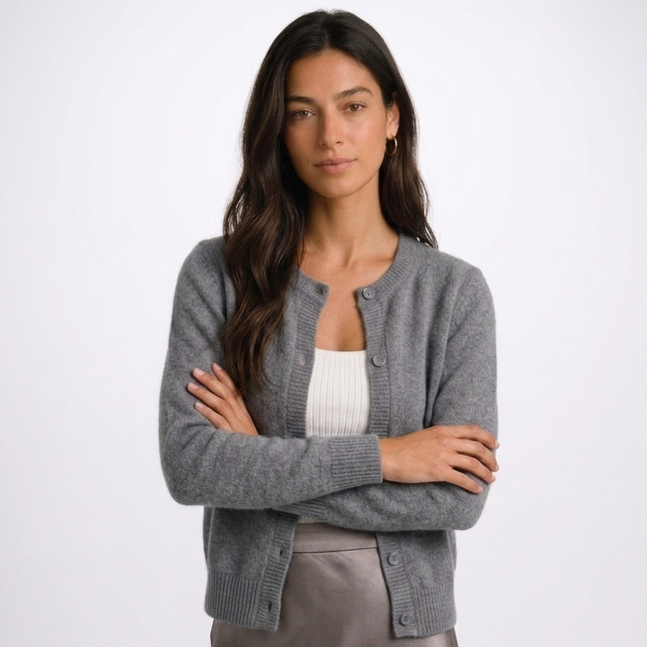 Serafina | Women's Fine-Knit Crew Neck Button Cardigan