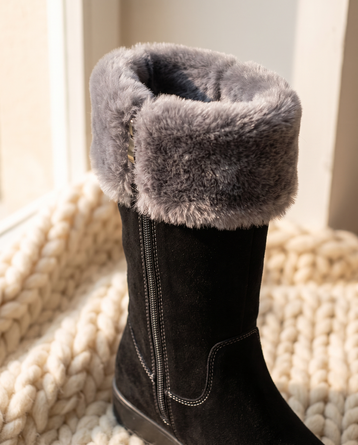 Krystyna | Women's Fur-Lined Knee High Winter Boots - material detail