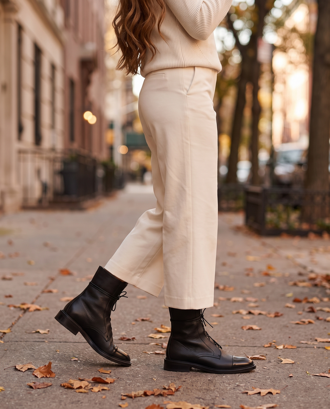 Yalena | Women's Lace-Up Ankle Boots - worn on the street