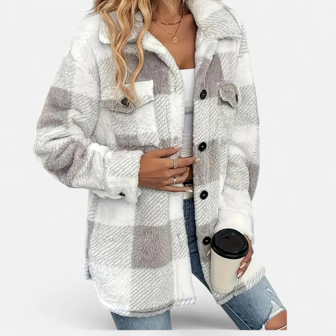 Klementine | Women's Checkered Plush Winter Jacket