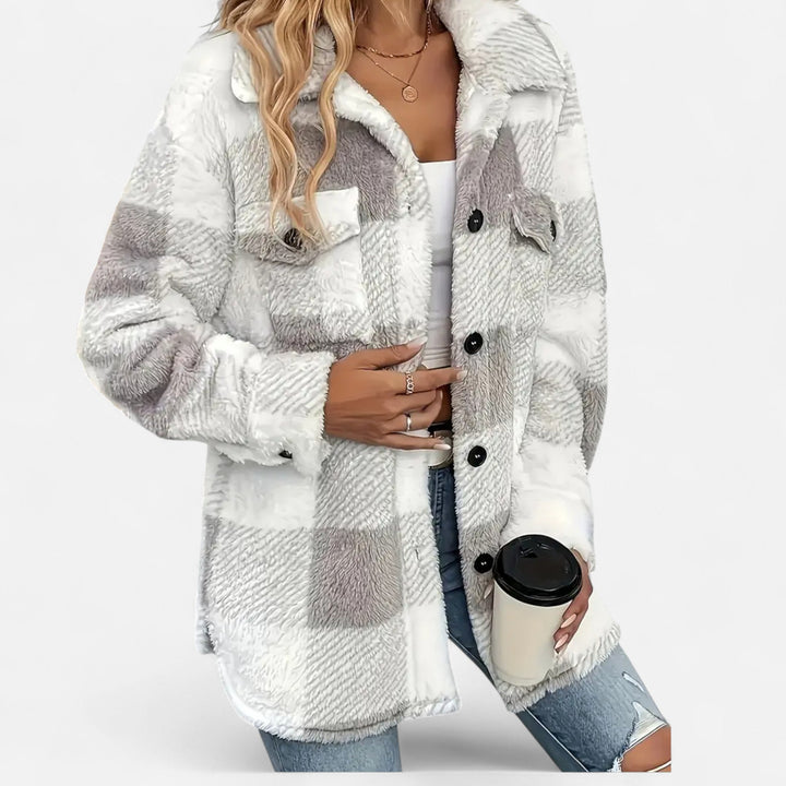 Klementine | Women's Checkered Plush Winter Jacket