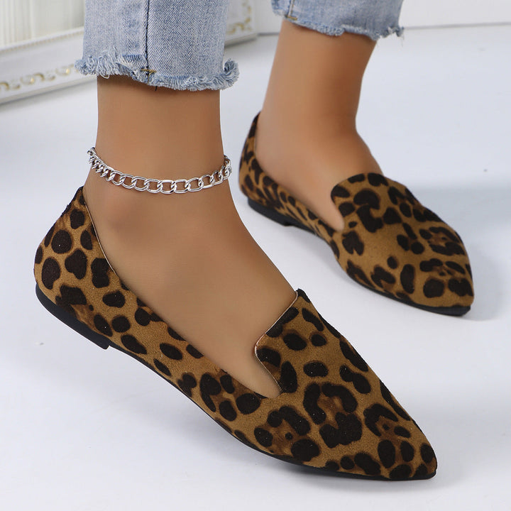 Kitty | Women's Leopard Print Pointed Slip-On Flats