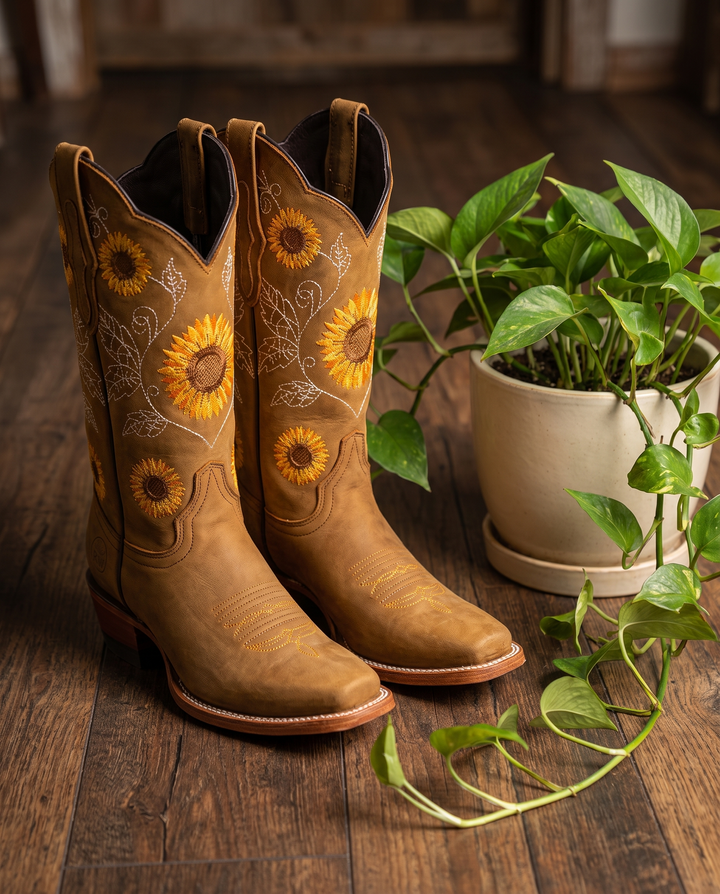 Isabella | Women's Embroidered Western Boots - material detail