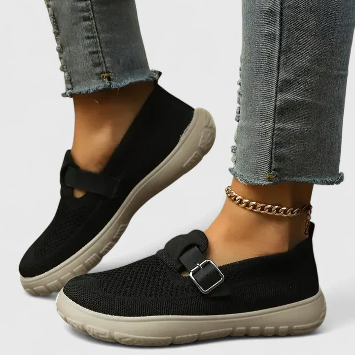 Women's Orthopedic Arch-Support Buckle Hook-and-Loop Loafers for Everyday Wear — view 1