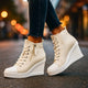 Jade | Women's Lace-Up Platform Wedge Sneakers image 1