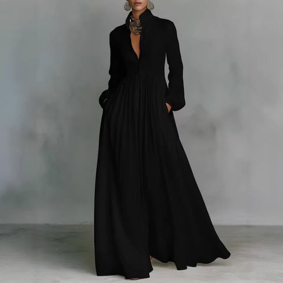 Ceinwen Long-Sleeve Pleated Maxi Dress - image 4
