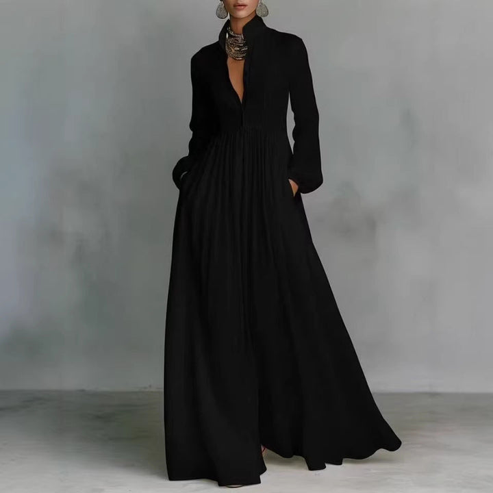 Ceinwen Long-Sleeve Pleated Maxi Dress - image 4