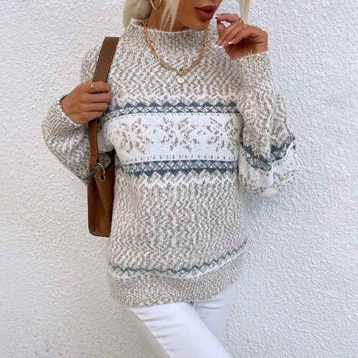 Sterre Ribbed Knit Sweater with Fair Isle Sleeves - image 4