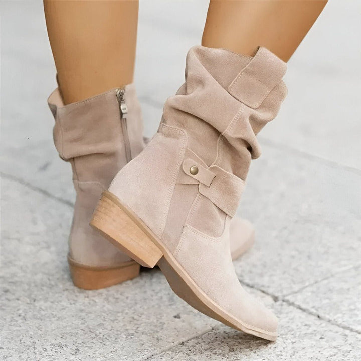 Ewa | Women's Slouchy Block Heel Mid-Calf Boots