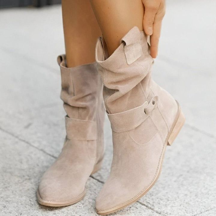 Ewa | Women's Slouchy Block Heel Mid-Calf Boots