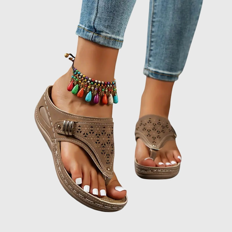 Women's Orthopedic Comfort Wedge Slip-On Sandals for Sunny Days — view 6