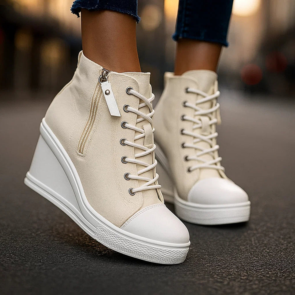 Jade | Women's Lace-Up Platform Wedge Sneakers image 2
