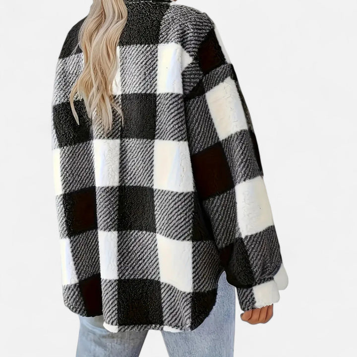 Klementine | Women's Checkered Plush Winter Jacket