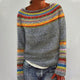 Mercedes | Women's Fair Isle Knit Sweater with Crew Neck and Long Sleeves